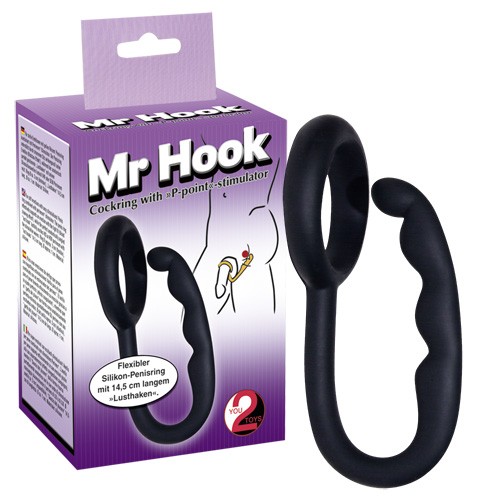 Эрекционное кольцо с анальным стимулятором MR HOOK , длина 10.00см, диаметр 4.50см