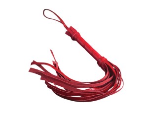 Красный флогер из велюровой кожи 22 хвоста , длина 40.00см, диаметр 0.00см