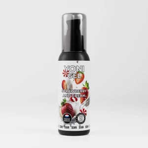 Съедобный лубрикант КЛУБНИКА СО СЛИВКАМИ SGAN YONI GEL, интимная смазка на водной основе 100 мл 