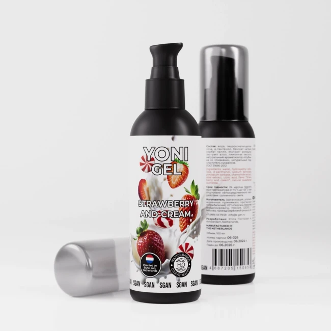 Съедобный лубрикант КЛУБНИКА СО СЛИВКАМИ SGAN YONI GEL, интимная смазка на водной основе 100 мл Съедобный лубрикант КЛУБНИКА СО СЛИВКАМИ SGAN YONI GEL, интимная смазка на водной основе 100 мл