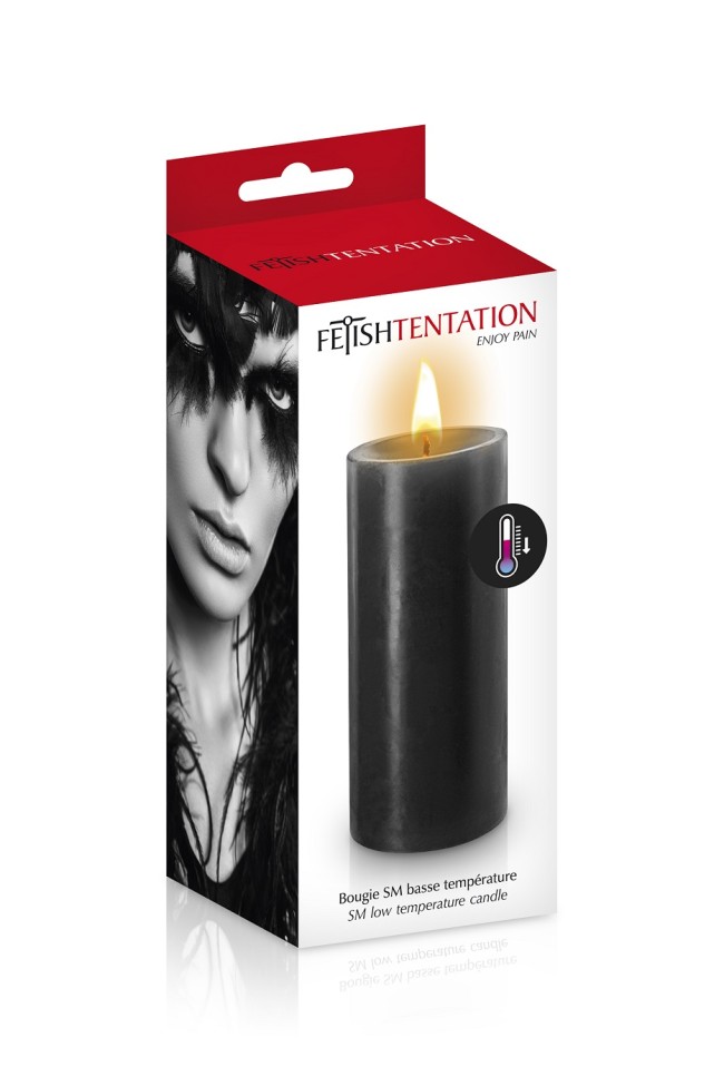 Fetish Tentation Черная низкотемпературная свеча для ваксплея , длина 10.00см, диаметр 4.50см