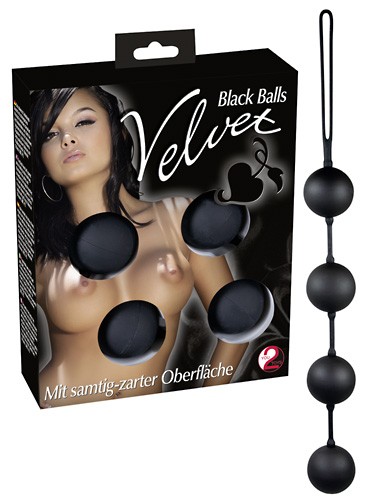 Шарики анальные 4 шт. на сцепке в силиконе Velvet balls 4er , длина 33.00см, диаметр 3.50см