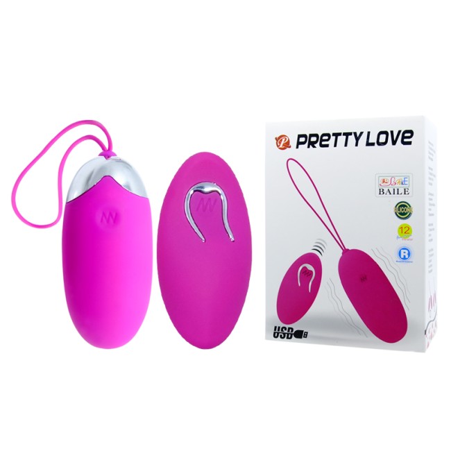 "PRETTY LOVE Вибратор-яичко с ДУ , c вибрацией, длина 15.80см, диаметр 3.30см"