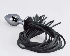 Анальная пробка с плетью, хром , длина 0.00см, диаметр 2.50см
