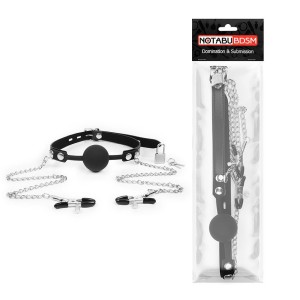 КЛЯП + ЗАЖИМЫ НА СОСКИ цвет чёрный арт. NTB-80540