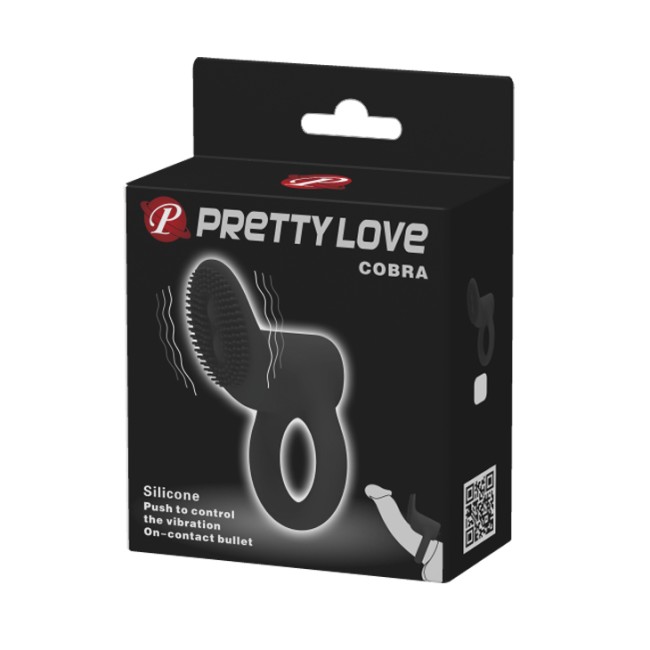 "Эрекционное кольцо со стимул.клитора, с вибрацией Pretty Love Cobra , c вибрацией, длина 6.00см, диаметр 3.30см"