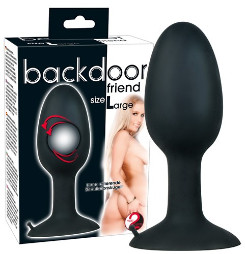 Анальная пробка большая со смещенным центром тяжести Backdoor Friend Large , длина 12.00см, диаметр 4.20см