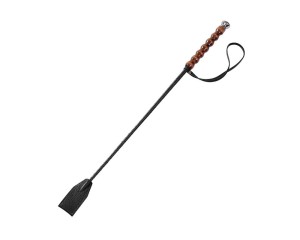 Черный стек с плоской хлопушкой и рельефной рукоятью , длина 60.00см, диаметр 0.00см