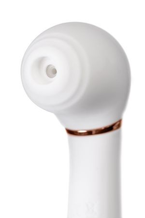 Вибратор с вакуумной стимуляцией Flovetta JASMINE, силикон, белый, 23 см