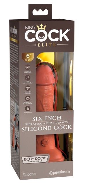 Вибратор King Cock Elite Dual Density реалистик, 15 см