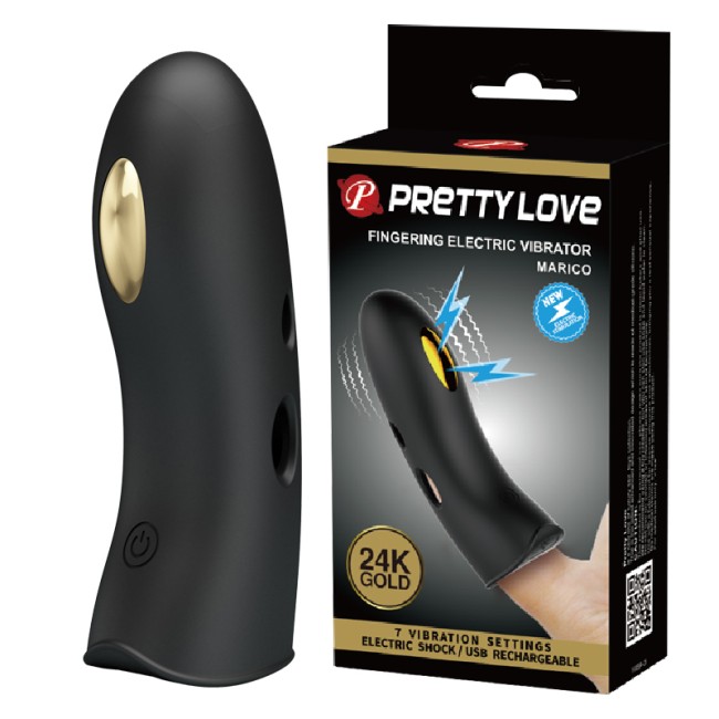 "Вибронасадка на палец с электростимуляцией Pretty Love Marico , c вибрацией, длина 10.50см, диаметр 3.00см"