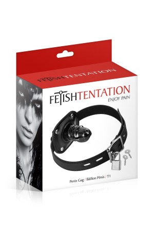 Fetish Tentation Черный кляп с замком , длина 59.00см, диаметр 3.00см