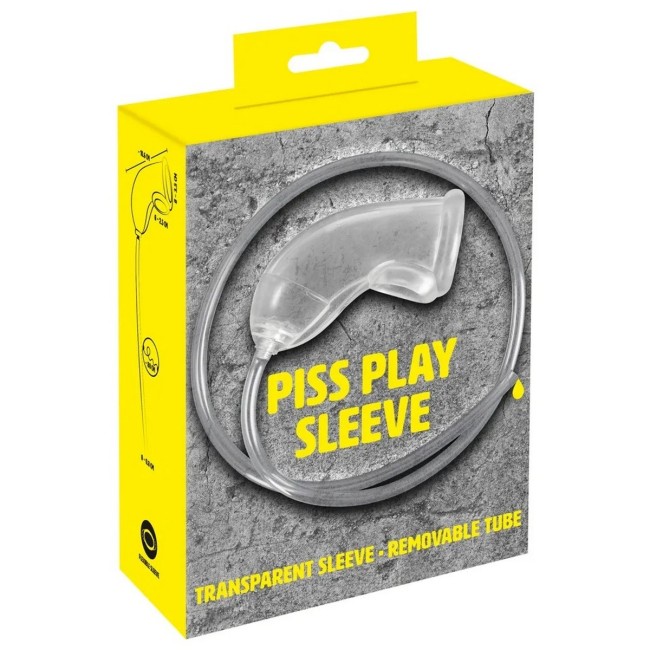 Насадка на пенис с кольцом для мошонки и съемным шлангом Piss Play Sleeve , длина 0.00см, диаметр 0.00см