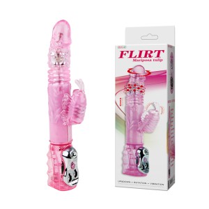 "Вибромассажер ротатор с поступательными движениями с клиторальным стимулятором , c вибрацией, длина 29.50см, диаметр 4.00см"