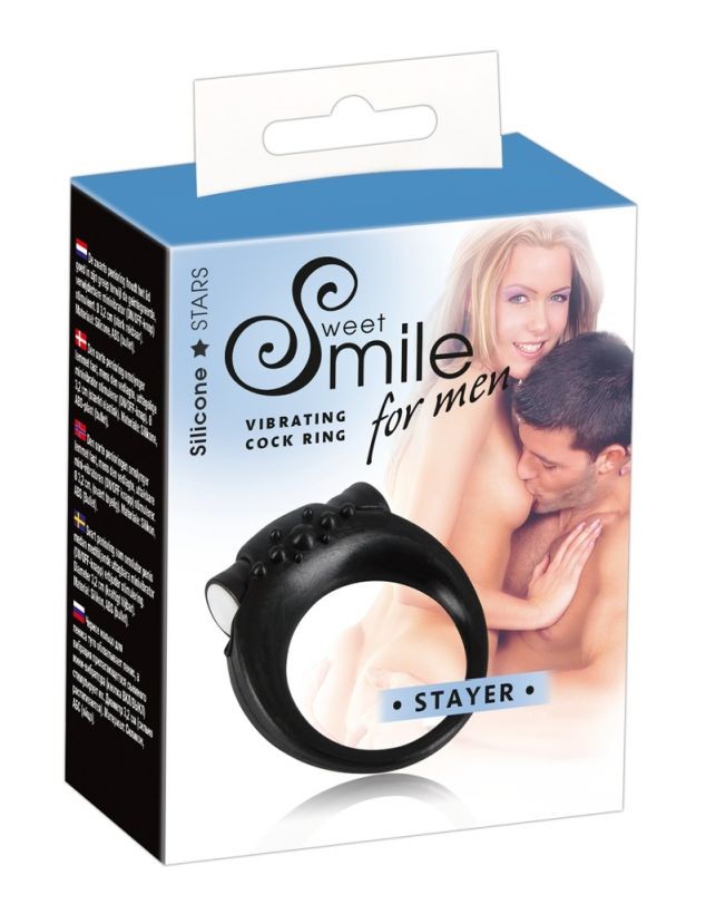 Эрекционное виброкольцо черное Vibro-penis Ring by Sweet Smile , c вибрацией, длина 0.00см, диаметр 3.20см