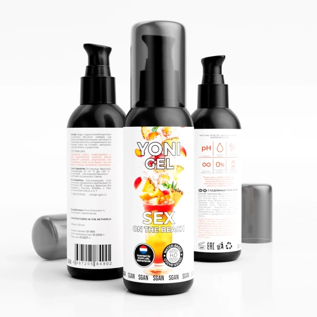 Съедобный лубрикант СЕКС НА ПЛЯЖЕ SGAN YONI GEL, интимная смазка на водной основе 100 мл   