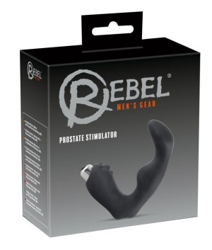 Вибромассажер простаты эргономичной L-формы Prostate Vibrator by Rebel , c вибрацией, длина 25.00см, диаметр 2.00см
