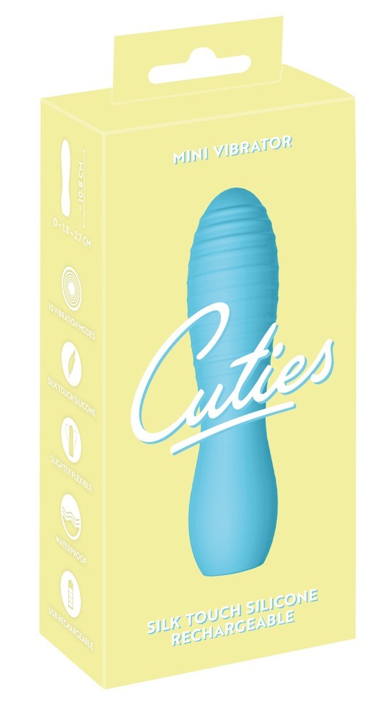 Мини-вибратор Cuties голубой , c вибрацией, длина 10.80см, диаметр 2.70см