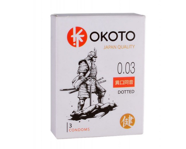 OKOTO DOTTED, Презервативы с точечной текстурированной поверхностью с продлевающим эффектом , длина 0.00см, диаметр 0.00см