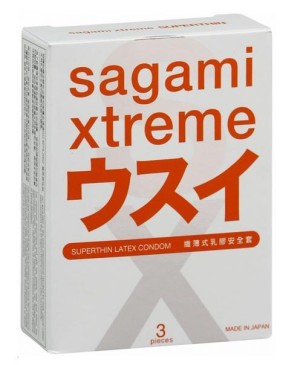 Презервативы Sagami Xtreme 0.04мм латексные, ультратонкие 3шт.