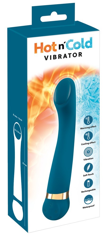 Вибромассажер с температурными режимами Hot 'n Cold бирюзовый , c вибрацией, длина 21.60см, диаметр 3.60см