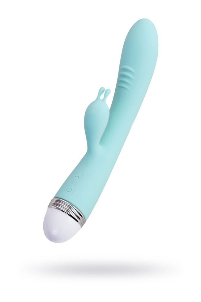 Вибратор с клиторальным стимулятором Flovetta Iris, силикон, голубой, 22 см