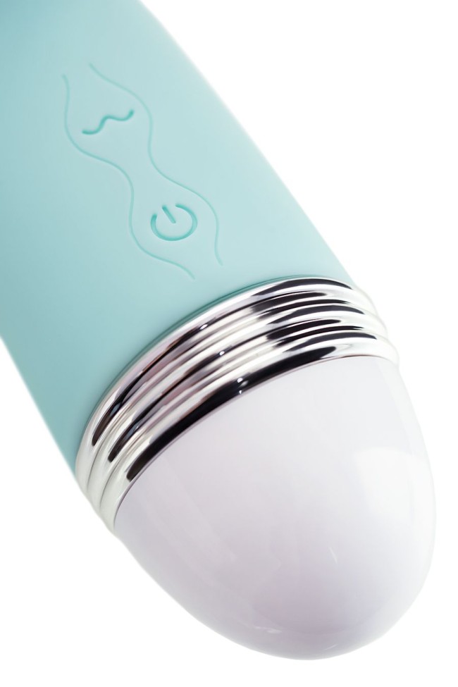 Вибратор с клиторальным стимулятором Flovetta Iris, силикон, голубой, 22 см