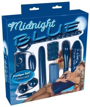 Набор секс-игрушек бирюзового цвета 9 предметов Midnight Blue Set by You2Toys , c вибрацией, длина 17.00см, диаметр 2.50см