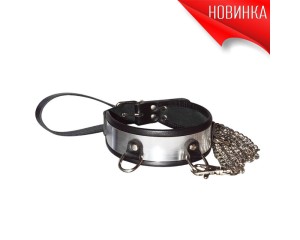 Ошейник со вставкой под металл с поводком , длина 0.00см, диаметр 0.00см