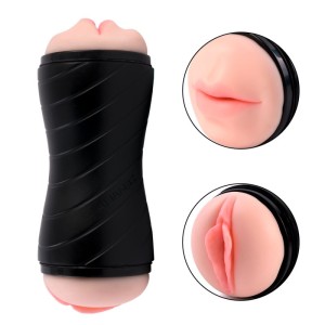 Gina Двухсторонний мастурбатор вагина и ротик с язычком и мягкими зубками в тубе , длина 20.80см, диаметр 8.00см