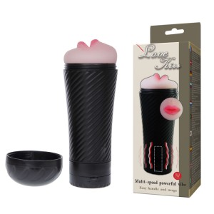"Мастурбатор ротик в тубе с многоуровневой вибрацией Love Kiss , c вибрацией, длина 23.00см, диаметр 9.00см"