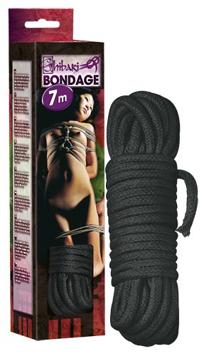 Веревка BONDAGE для связывания черная , длина 700.00см, диаметр 0.70см