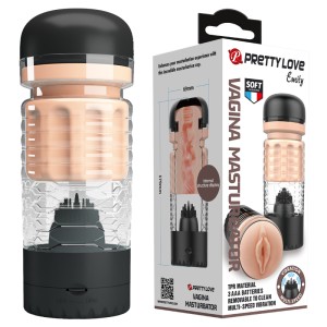 "Мастурбатор вагина с вибрацией Emily, черный , c вибрацией, длина 17.90см, диаметр 6.90см"