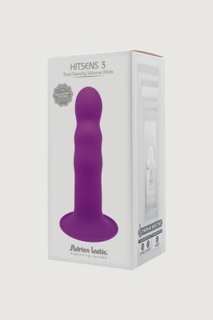 "Дилдо на присоске с двойной плотностью с рельефной головкой HITSENS 03 LILA ADRIEN LASTIC DILDO DUAL DENSITY  , длина 17.70см, диаметр 4.10см"