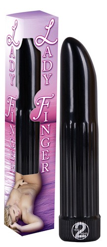 Вибромассажер рельефный черный LADY FINGER , c вибрацией, длина 0.00см, диаметр 0.00см