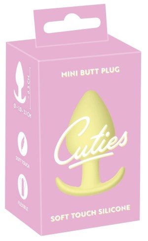 Анальная пробка мини Cuties жёлтая , длина 6.50см, диаметр 3.10см