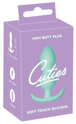Анальная пробка мини Cuties бирюзовая , длина 8.20см, диаметр 2.80см
