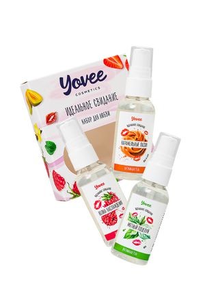 Набор гелей-смазок Yovee для любви (721002+721006+721014), вкусовые (малина+мята+карамель), 3х50 мл