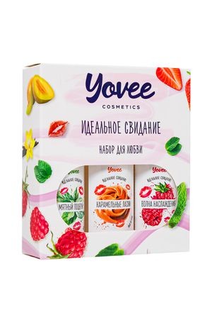 Набор гелей-смазок Yovee для любви (721002+721006+721014), вкусовые (малина+мята+карамель), 3х50 мл