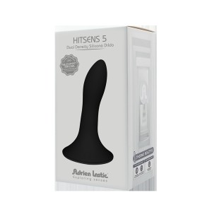 "Небольшой дилдо на присоске с двойной плотностью Hitsens S05 Black ADRIEN LASTIC DILDO DUAL DENSITY  , длина 12.90см, диаметр 2.40см"