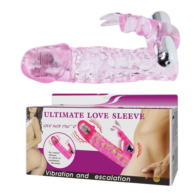 "Насадка ажурная с вибрацией и стимулятором клитора Ultimate Love Sleeve , c вибрацией, длина 13.00см, диаметр 3.00см"