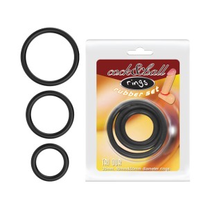 "Baile Набор Эрекционных колец Cock & Ball rings Rubber Set , длина 0.00см, диаметр 0.00см"