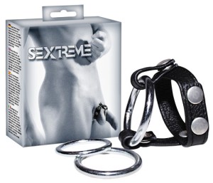 Подхват на мошонку с 3мя съемными эрекционными кольцами Leder-Riemen , длина 0.00см, диаметр 0.00см