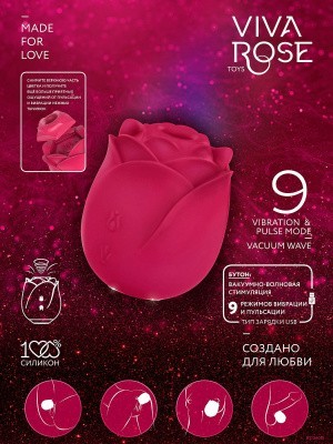 ВИБРОМАССАЖЁР, L 67 мм D 57 мм, 9 режимов пульсации с эффектом вакуума   арт. RT-34015