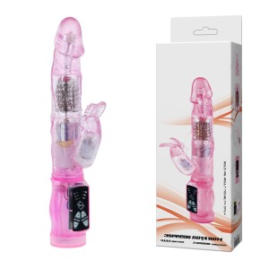 "Вибромассажер ротатор со стимулятором клитора , c вибрацией, длина 21.00см, диаметр 3.00см"