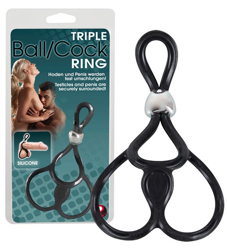 Лассо с подхватом мошонки Triple Ball- und Cockring , длина 13.00см, диаметр 3.00см