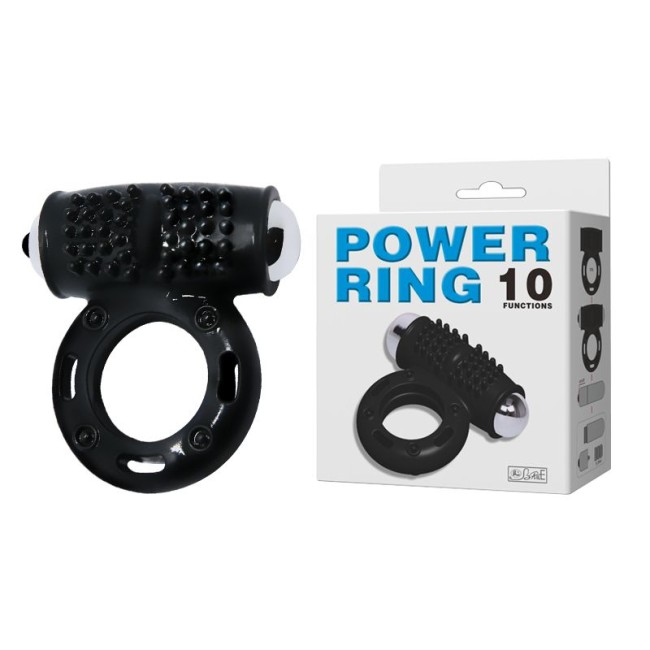 Кольцо эрекционное с вибрацией POWER RING 10 режимов вибрации арт. BI-014355