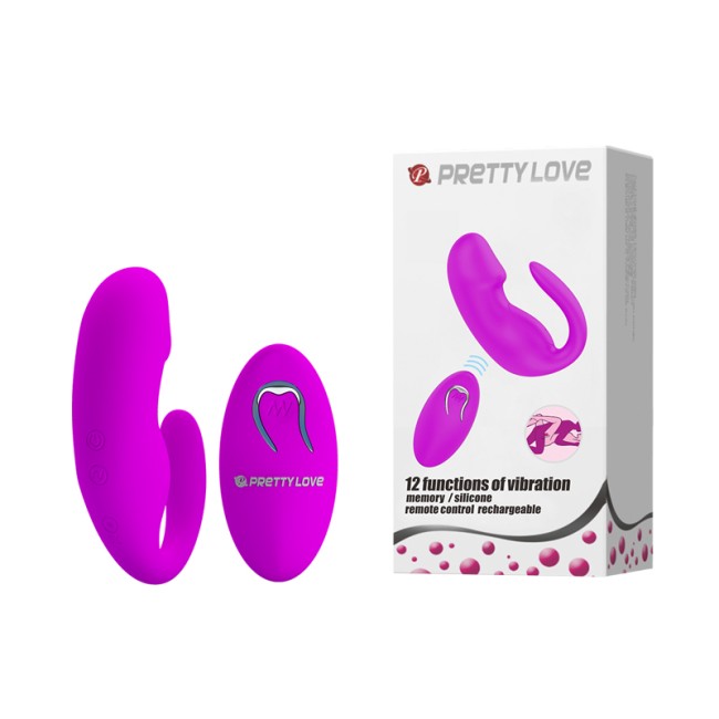 "Baile PrettyLove Виброяйцо с пультом ДУ для пар с выделенной головкой , c вибрацией, длина 9.70см, диаметр 2.80см"