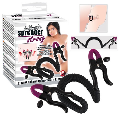 Зажим на половые губы с эрекционным кольцом в виде гибкого шланга Intimate Spreader strong , длина 15.00см, диаметр 0.00см