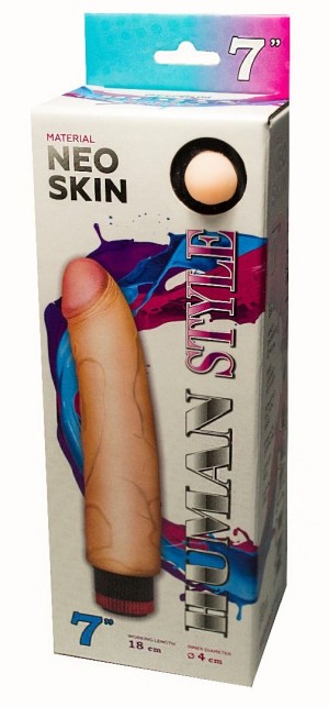 Вибратор реалистик HUMAN STYLE, L 180 мм D 40 мм, киберкожа арт. 600606